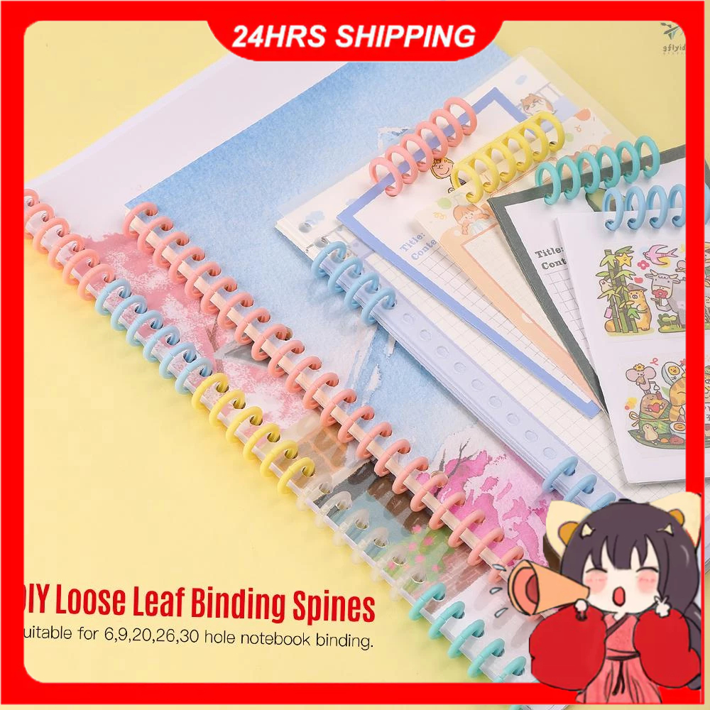 

[In Stock] KW-trio 10pcs Plastic 30-Hole Loose Leaf Binders Ring Binding Spines Combs 85 Sheets Capacity for DIY Paper Notebook Album Office School Supplies