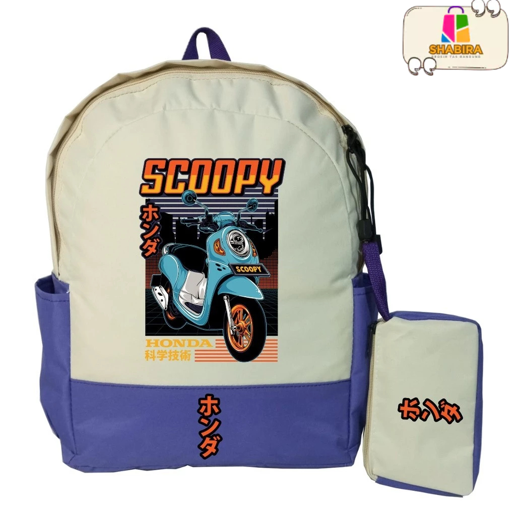 Tas Anak Motor | Laki Laki Perempuan | SD-TK | Karakter SCOOPY CITY | Shabira_Tas