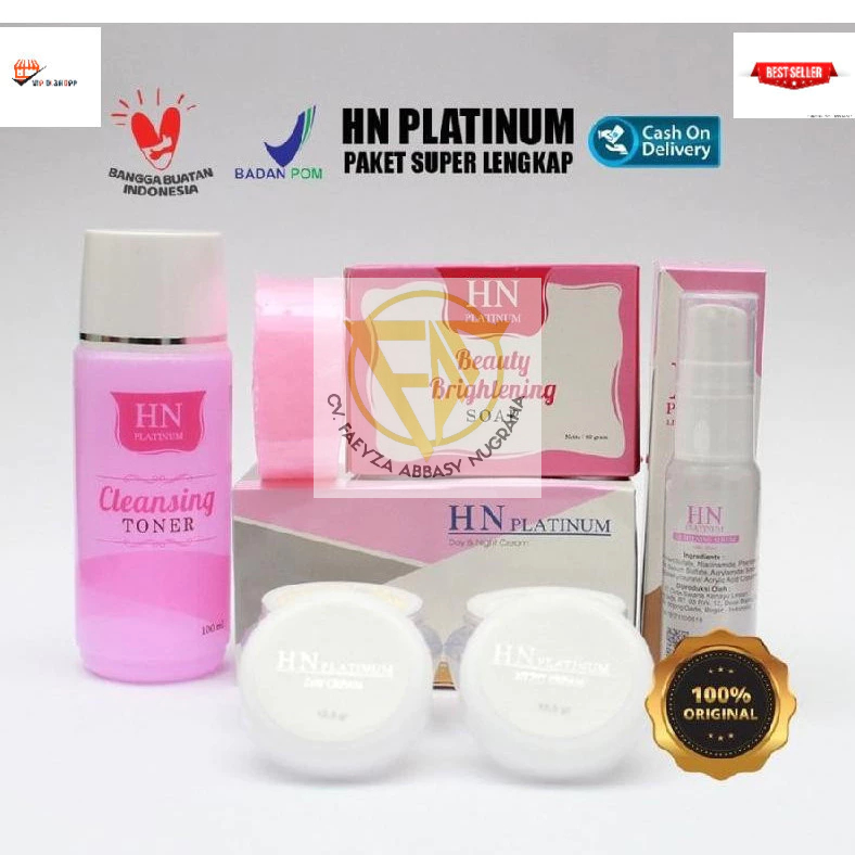 minyakwamena_id Promo Terlaris HN Platinum 5 in 1 Paket Lengkap Krim Siang Malam Toner Sabun Serum B