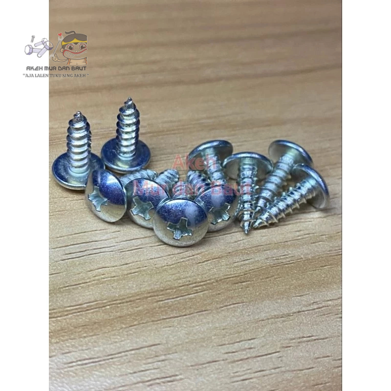 Baut  Skrup Body Honda M4x12 Lancip / Baut Skrup Sekrup M4x12 Lancip Putih Sekrup TSAT