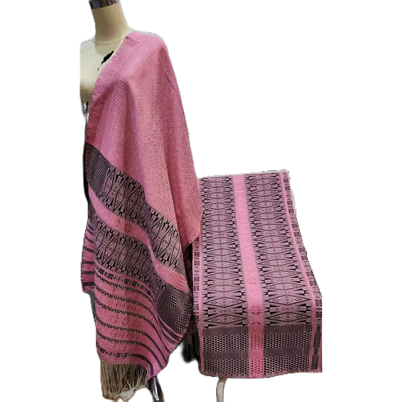 Tumtuman Tanpa Sambungan Warna Pink Hitam B100