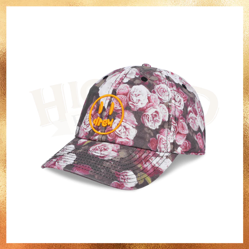 READY STOCK Topi Drew House By Justin Bieber Floral Painted Mascot Dad Cap 100% Original