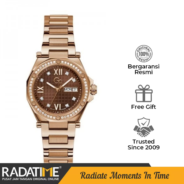Jam Tangan Wanita Guess Collection Gc Legacy Lady 100% Original Rose Gold Z20001L4MF