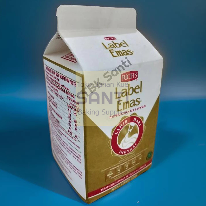 

Rich Gold Richs Gold Label Emas | Whip Cream Whipping Cream Cair Topping | 500 Gram (FROZEN FOOD)