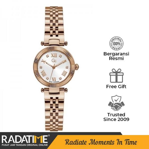 Jam Tangan Wanita Guess Collection Gc Flair 100% Original Rose Gold Z02002L1MF