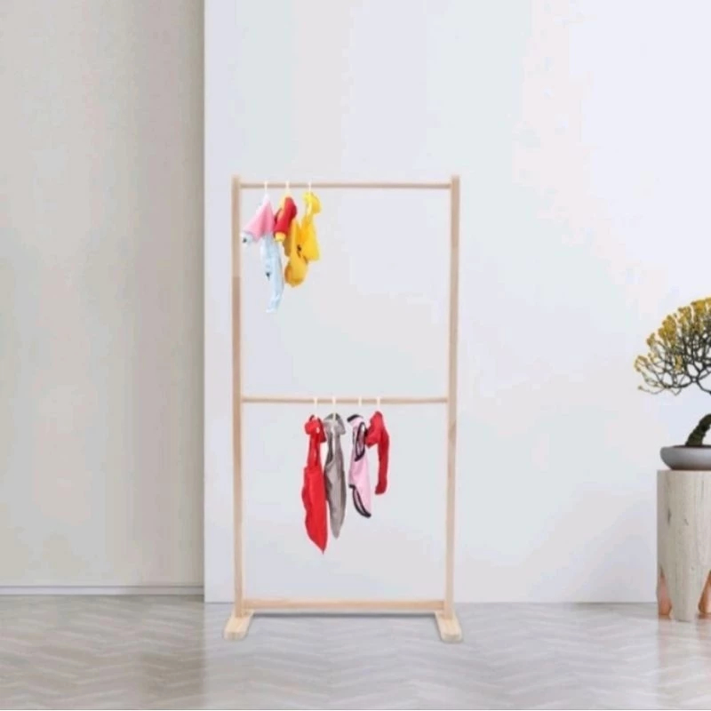 ladder hanger gantungan baju anak , hanger kayu gantungan baju anak aesthetic