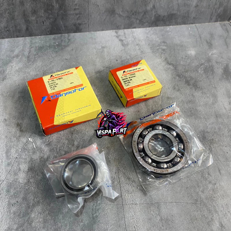 Bearing Klaher Laher Kruk As Vespa Danmotor Set (Kanan & Kiri) As Besar Vespa Super Sprint Px Ps Exc