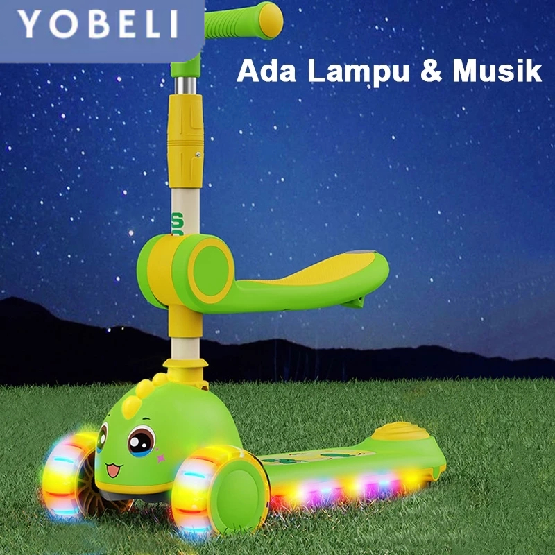 Skuter Anak 3 Roda Dengan Lampu Dan Musik | Skuter Dinosaurus 3 Roda Dengan Lampu Dan Musik | Skuter