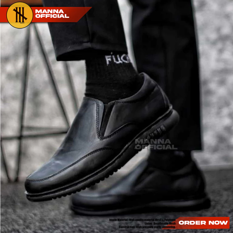 Sepatu Pantofel Hitam Pria Kulit Asli