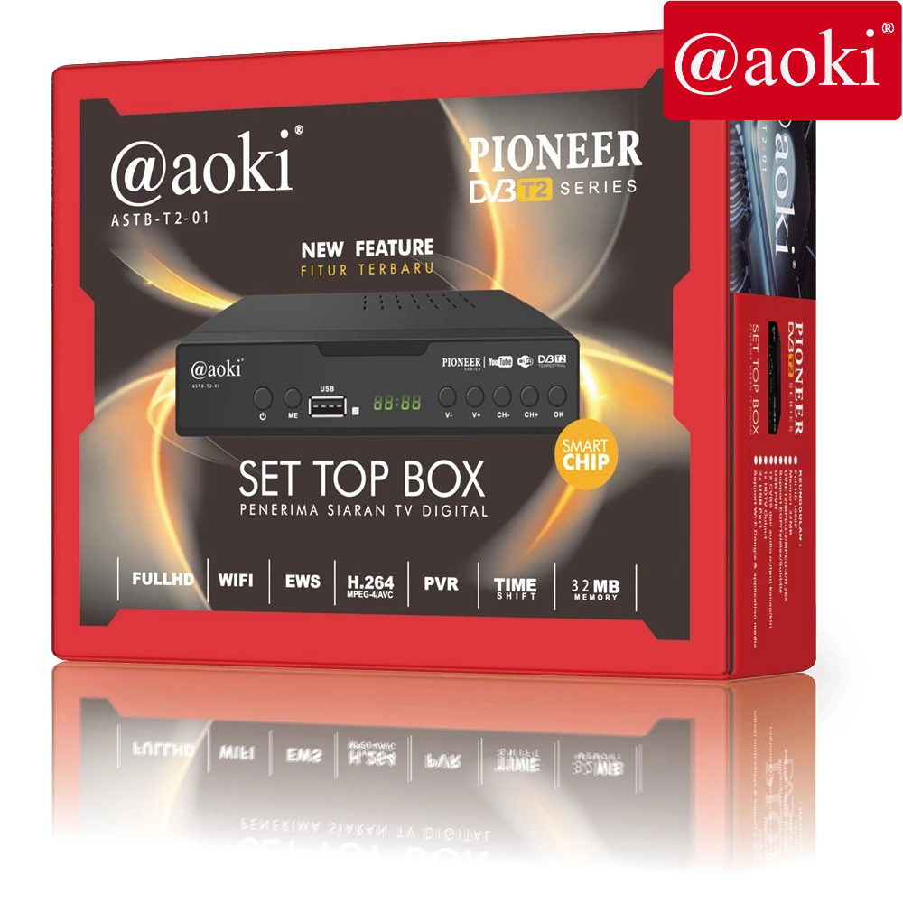 AOKI STB Set Top Box TV Digital Receiver Penerima Siaran Full HD STB Wifi Bisa Youtube DVB T2 STP (B