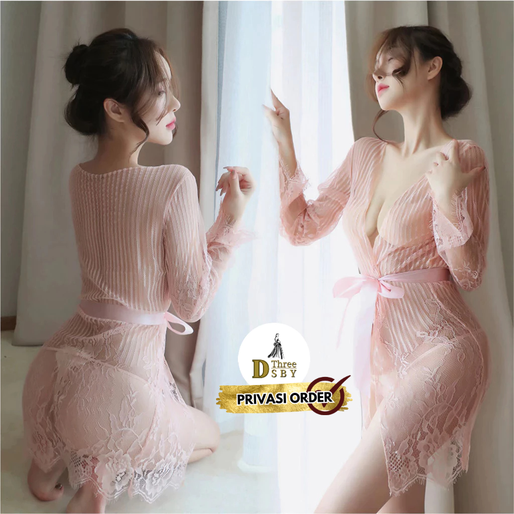 (DTHREE SBY) - 010076# / LONGNIGHT SEXY LINGERIE sexy baju tidur / DRESS RENDA Lingerie Sexy Dress (