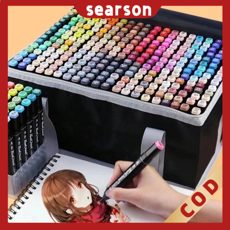 

【READY】Touch 120/168/204 Warna Sketsa Spidol Umum General Marker Set Animation Markers Dual Side Fine Art Brush Pen Sketsa Animation Markers Twin Market Set