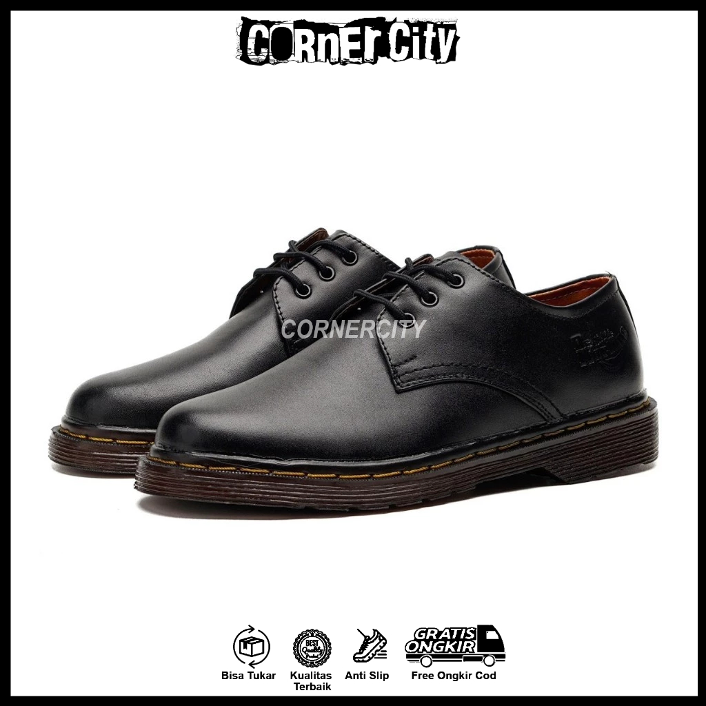 CORNERCITY Stori - Sepatu Docmart Pendek Pria Kulit Asli Skena