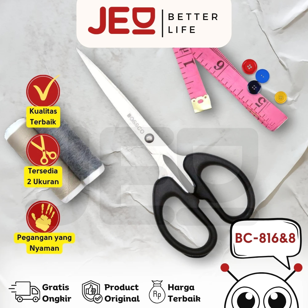 

(1 PCs)Gunting Scissors BOSSCO (6 Inch-8 Inch) BC-816~818