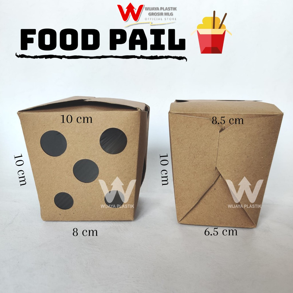 

[50Pcs] Food Pail ( L ) Window --- 50 pcs @1/2 PACK | kemasan rice box bento kentang klunch raft paper polos coklat ukuran L ekonomis grosir murah termurah kuat 1/2 PACK