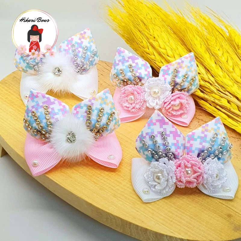 Hikaribows Jepit Rambut Pita Anak Happy Bunny Ears Bows/Pita Easter/Pita Bunny/Jepit Bunny/Jepit Ram