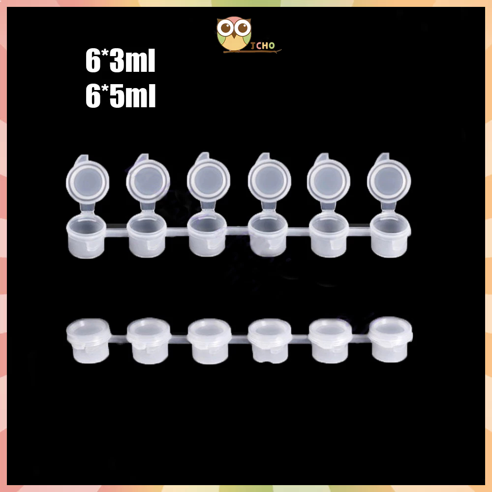

JCHO Tempat Cat Akrilik / Pot Cat Plastik 6x5ml / Wadah Tinta