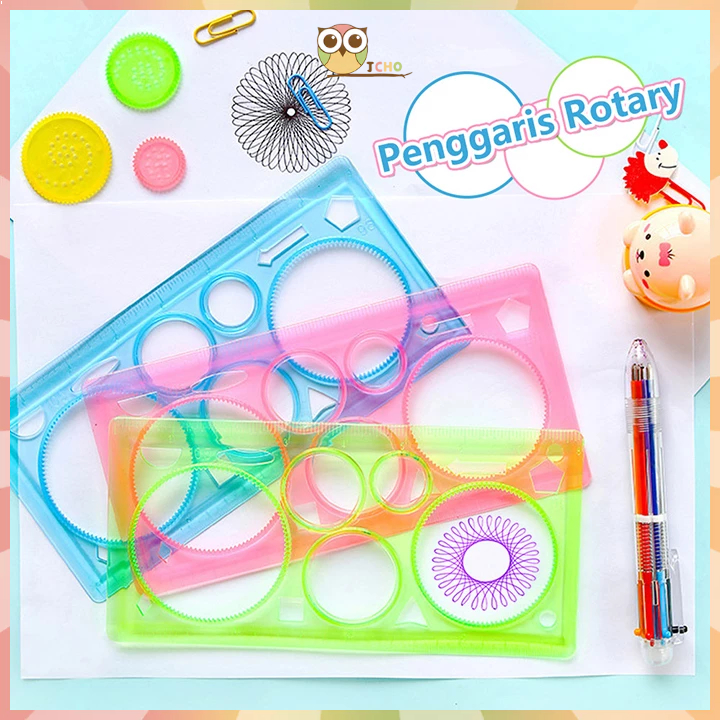 

JCHO Garisan Rotary Pattern Bunga / Penggaris Rotari Kembang / Magic Spirograph Geometric Ruler