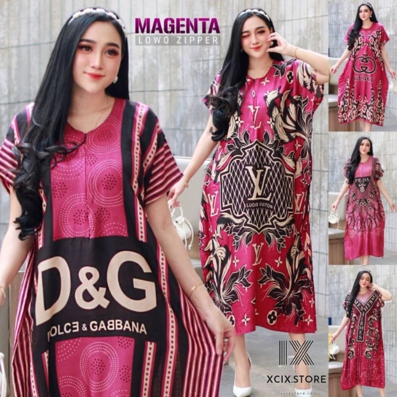 Daster Gucci Lowo Zipper Resleting Jepang Homedress Wanita Kekinian Busui