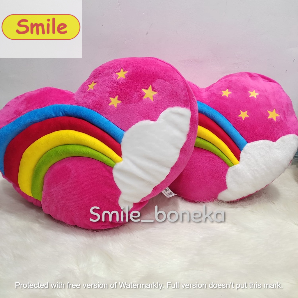 SB/Bantal Love Heart Cinta Pelangi Rainbow Warna Warni Happy House Unofficial