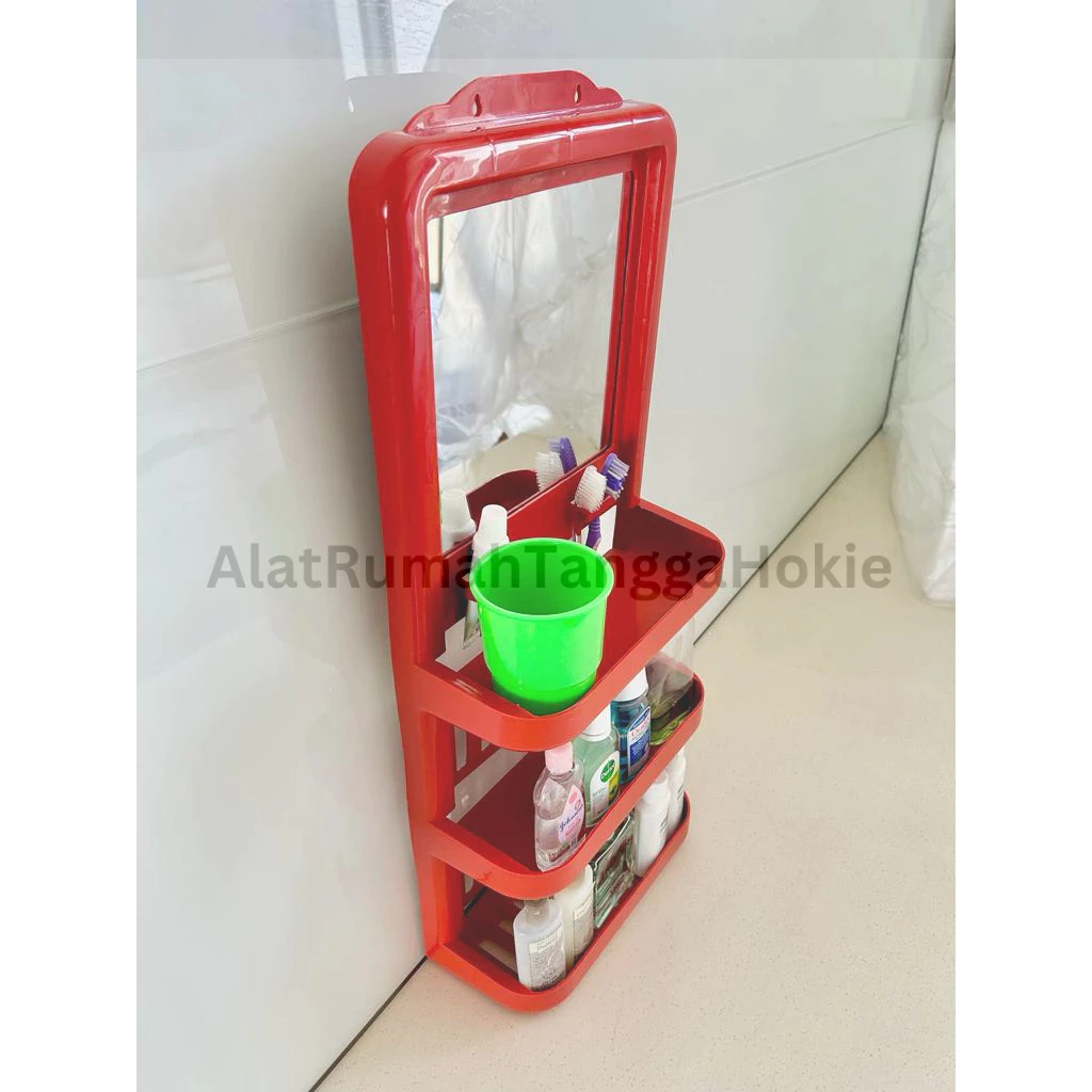 RTY Rak Kamar Mandi Dinding Sabun Tempel Kosmetik Make Up Kaca Gantung Tempat Sabun Kaca Ukuran