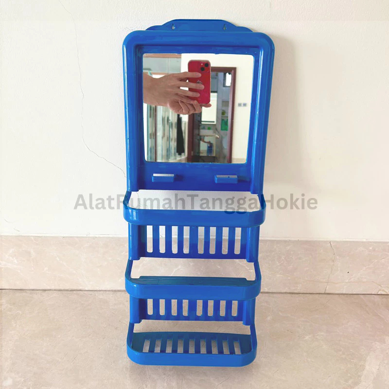 Rak Kamar Mandi Dinding Sabun Tempel Kosmetik Make Up Kaca Gantung Tempat Sabun Kaca Ukuran Besar