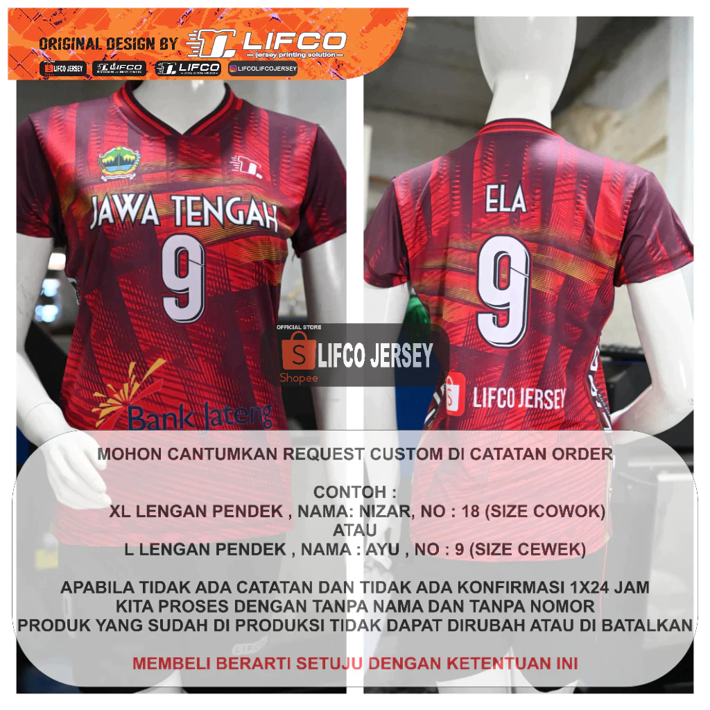 CUSTOM ORIGINAL LIFCO PRA PON JATENG SERIES CEWEK ORIGINAL DESAIN  ATASAN SAJA (FREE REQUEST NAMA NO