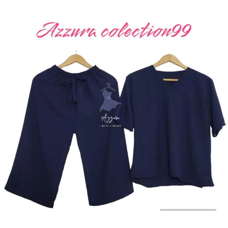 Cod Terlaris Setelan Crinkle Andin/Baju Murah Setelan Crinkle Andin