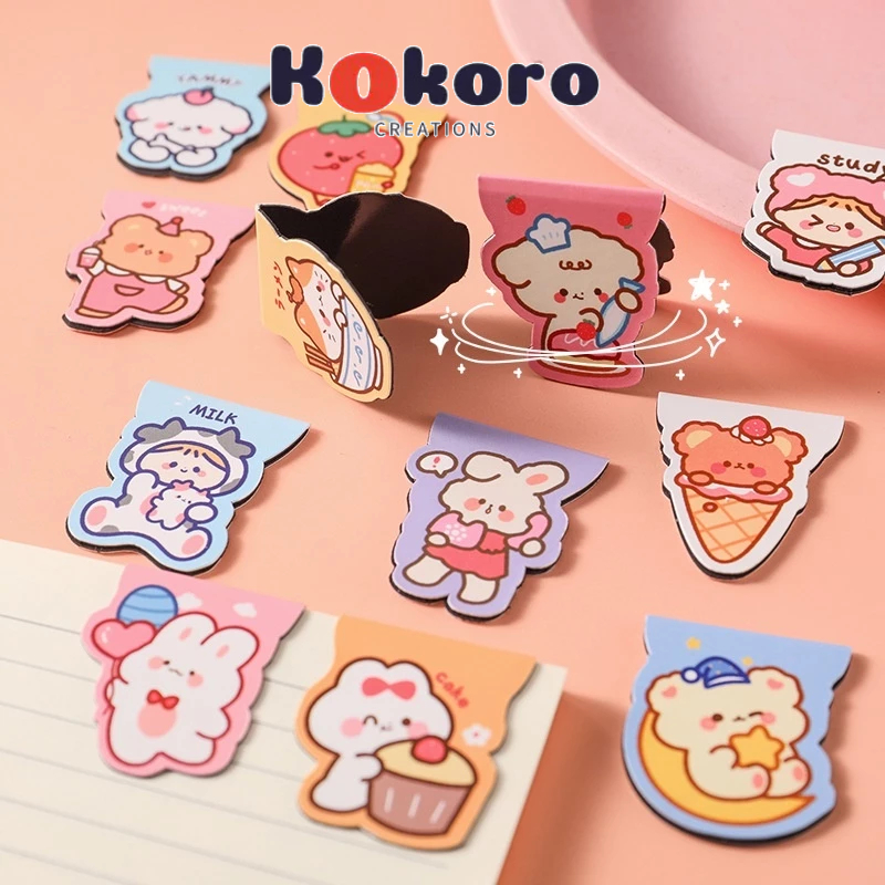 

KokoroCreations - [SK49] pembatas buku magnet karakter kartun bookmark magnetic bear bunny girl dog