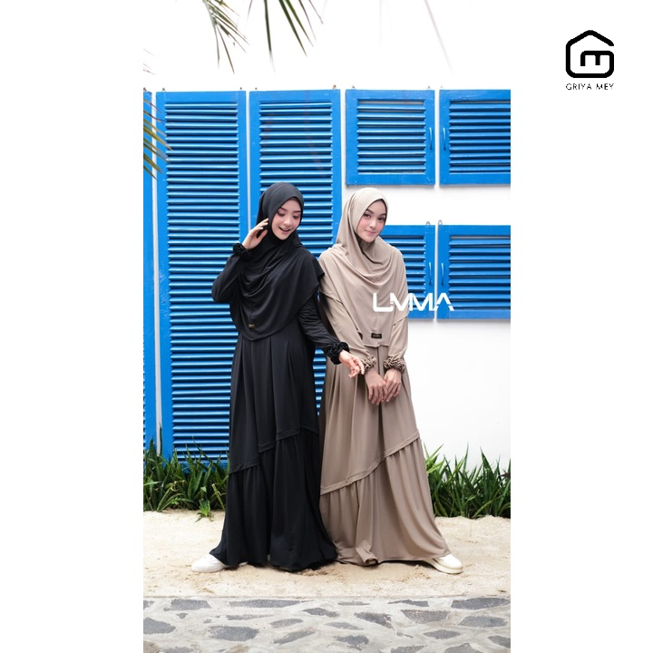 Umma Syari Syahdu Dress bahan Jersey Motif Polos Gamis Menyusui griya_mey