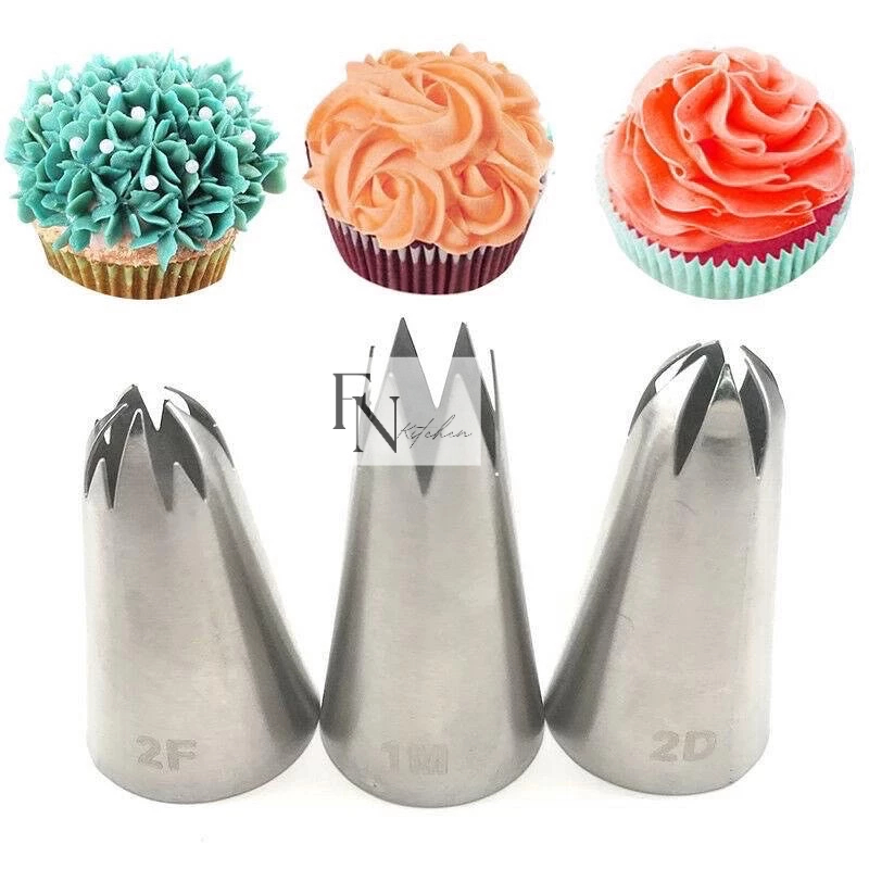 SPUIT BENTUK BUNGA / SPUIT KUE DEKORASI BUTTER CREAM IMPORT / SPUIT TART 1M 2D 2F