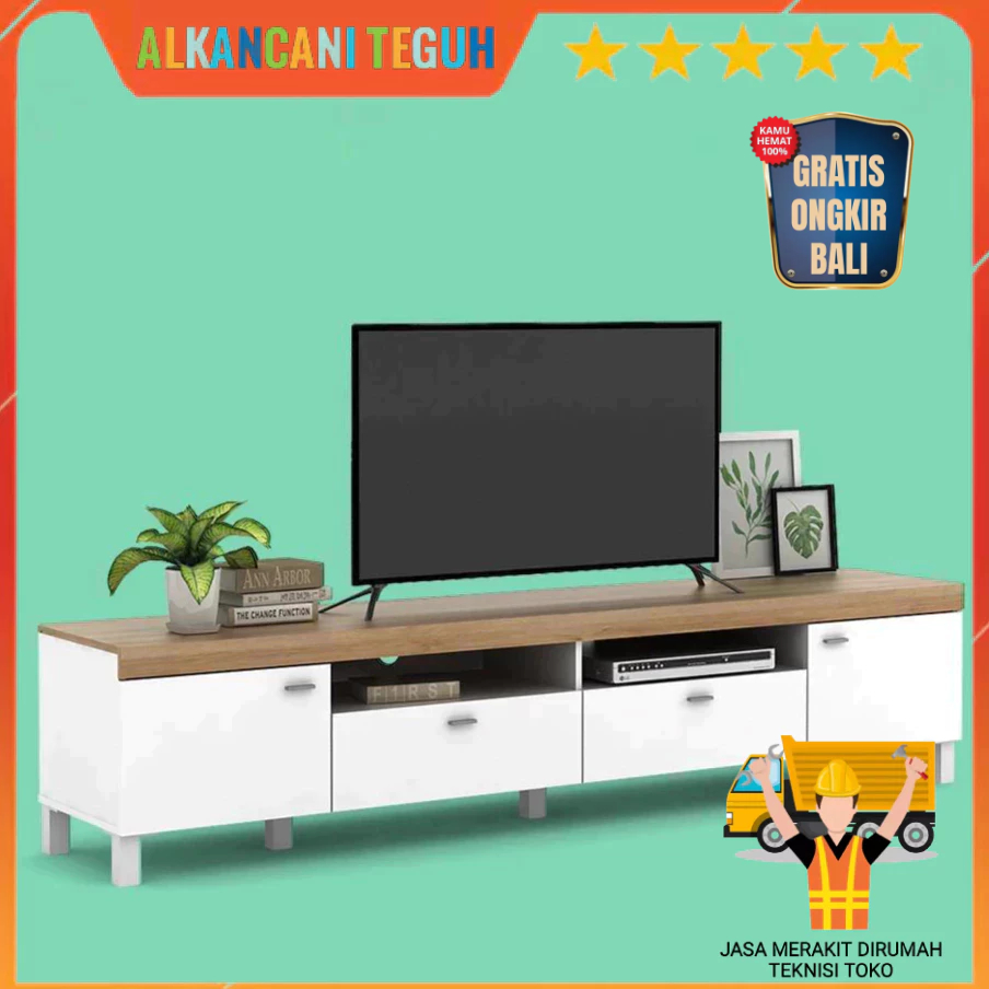 BAVARIAN - BENEDICT TV210 MEJA TV/RAK TV - WHITE-YELLOW OAK