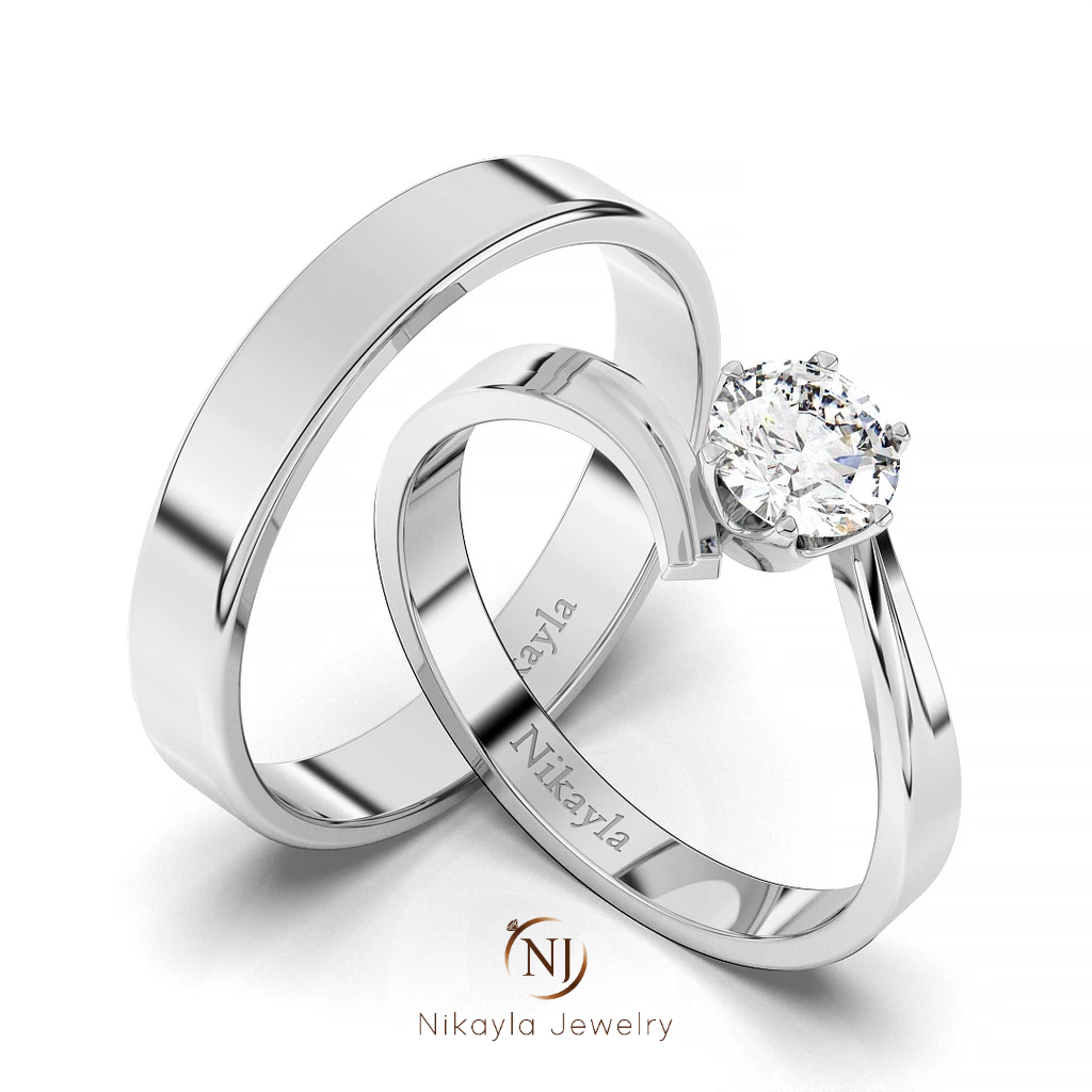 Nikayla Jewelry - Cincin Nikah Couple Palladium