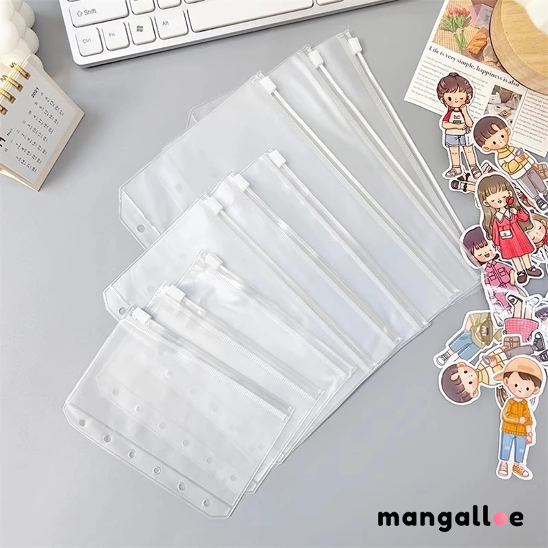 

✨COD A6 A5 Binder Pocket Kantong / Ziplock bag / Pouch / Zipper PVC Diary Notebook 6 Ring MG