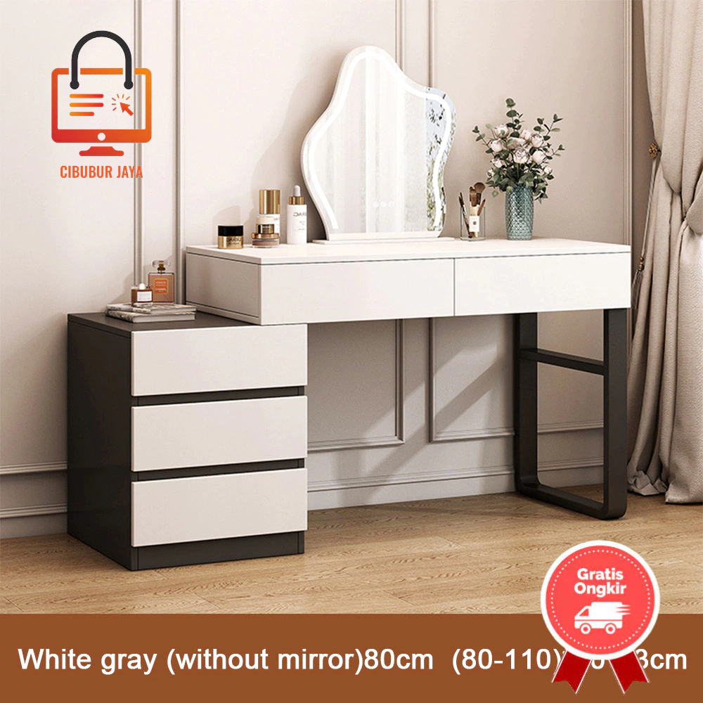 CIBUBUR JAYA GRATIS ONGKIR BALI MEJA RIAS DENGAN LAMPU MEJA RIAS PUTIH KACA MEJA RIAS MODERN MINIMAL