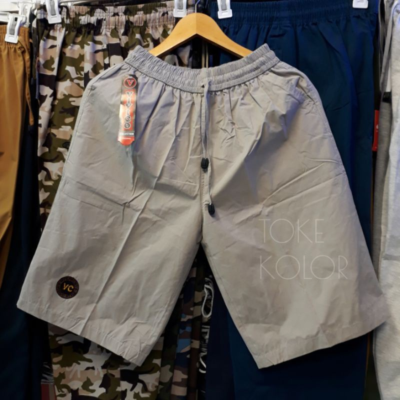 CELANA PENDEK 3/4 KASUAL PRIA DIBAWAH LUTUT PINGGANG KARET