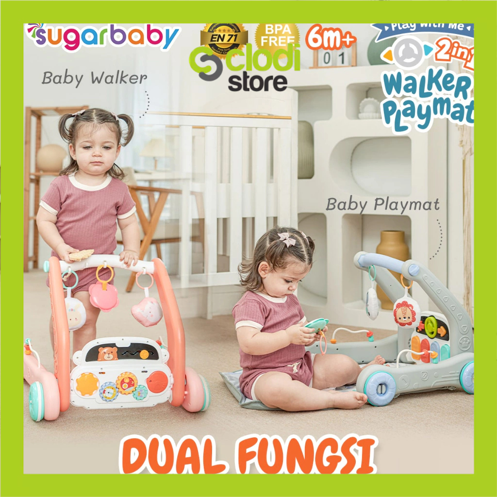 Sugar baby Play with Me 2in1 Baby Walker&Playmat  Push Walker Sugarbaby Walker Playmat