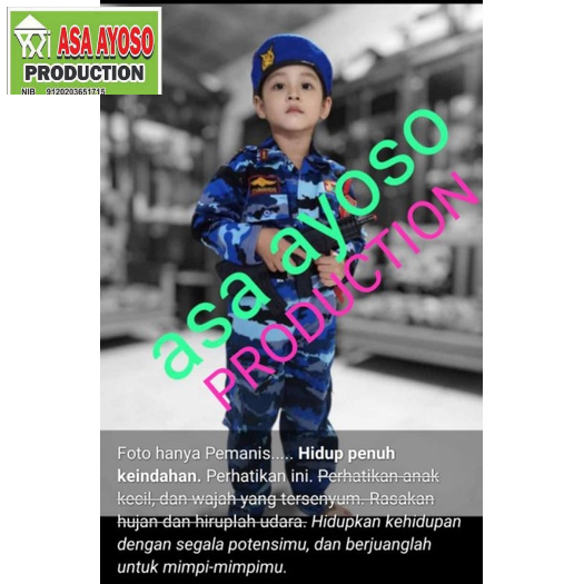 BaJu Tentara Anak TNI AD dan TNI AU LORENG-HARGA BERUBAH SETIAP WAKTU-TERGANTING HPP PRODUKSI