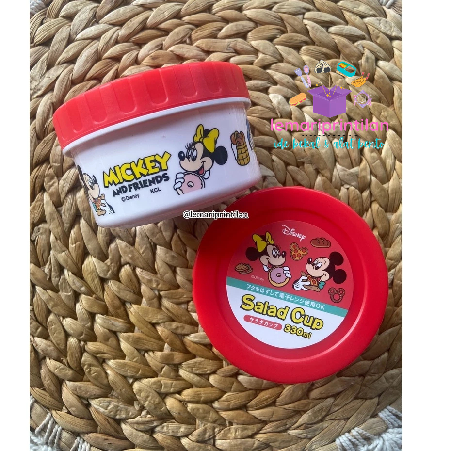 LP Hiasan Bekal Salad Cup serbaguna mickey Wadah Buah Sayur Salad Cup Disney 330 ml