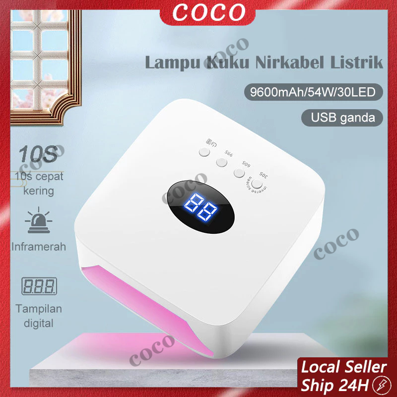 [COD]Lampu merah UV LED Nail Lamp Cordless UV Lamp - 54W Lampu Kuku Pengering Kuku Lampu Kuku Nirkab