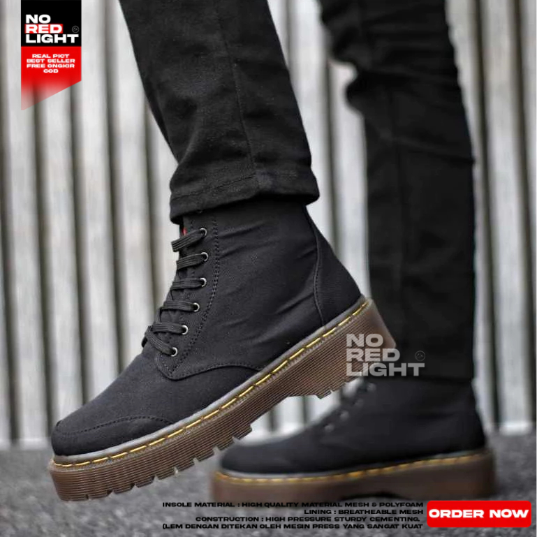 Sepatu formal Boots Docmart Wanita Hak Tinggi