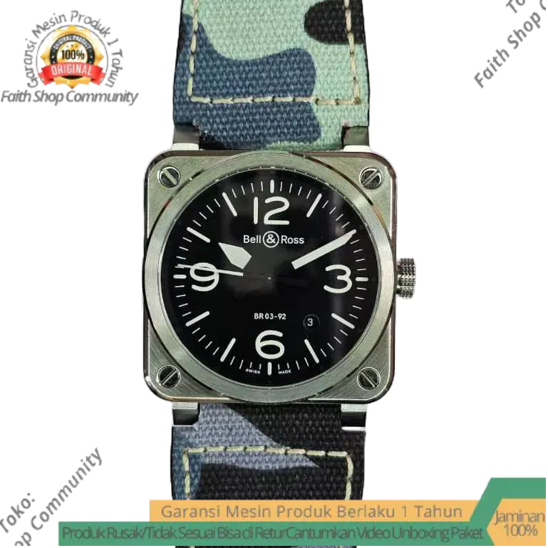 Jam Bell & Ross BR 03-92 Free Tali / 2 Strap Watches Original BR 03-92 Analog Automatic