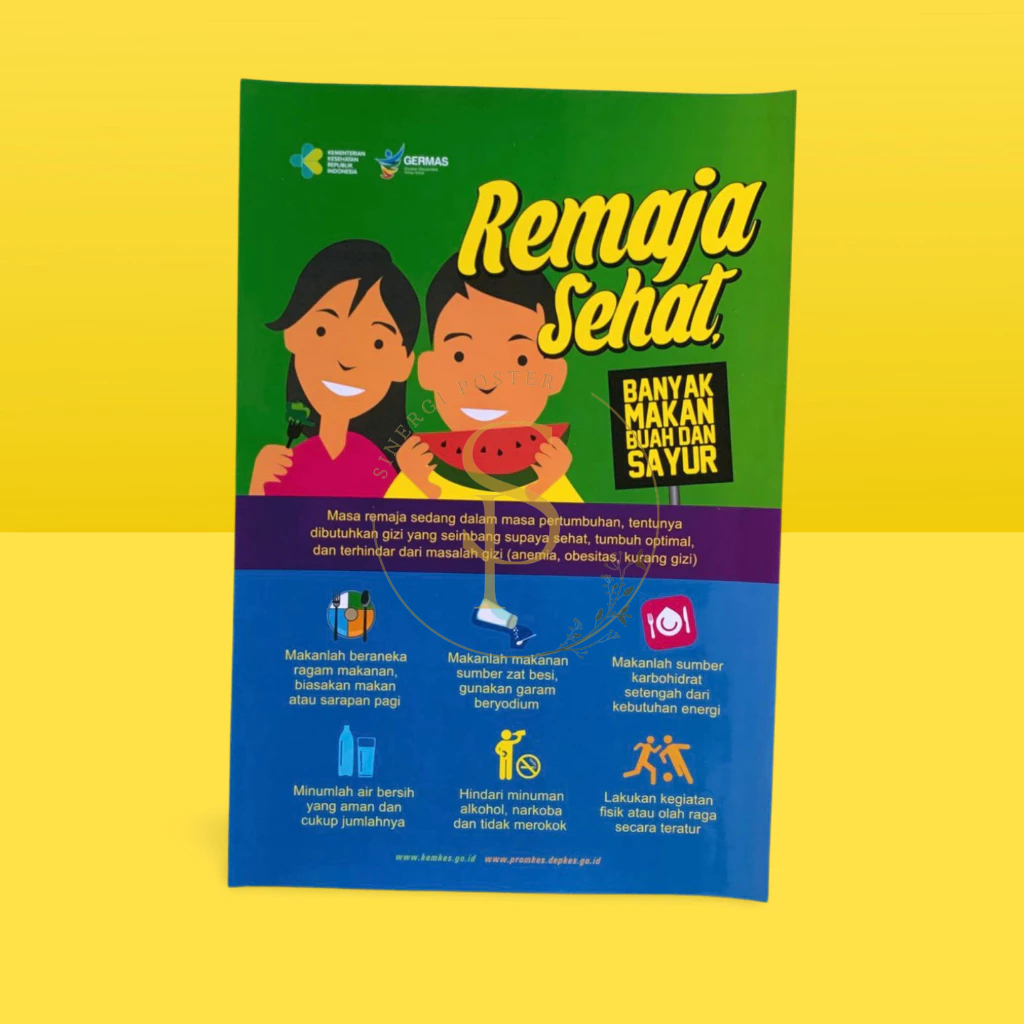 

Poster Makanan Sehat | Poster Remaja Sehat Banyak Makan Buah Dan Sayur | Poster Gizi | Kesehatan Anak Remaja