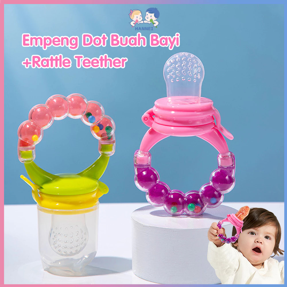 Hannei Dot Buah Bayi Fruit Feeder Empeng Dot Buah Anak Bayi Rattle Teether Kompeng Pacifier