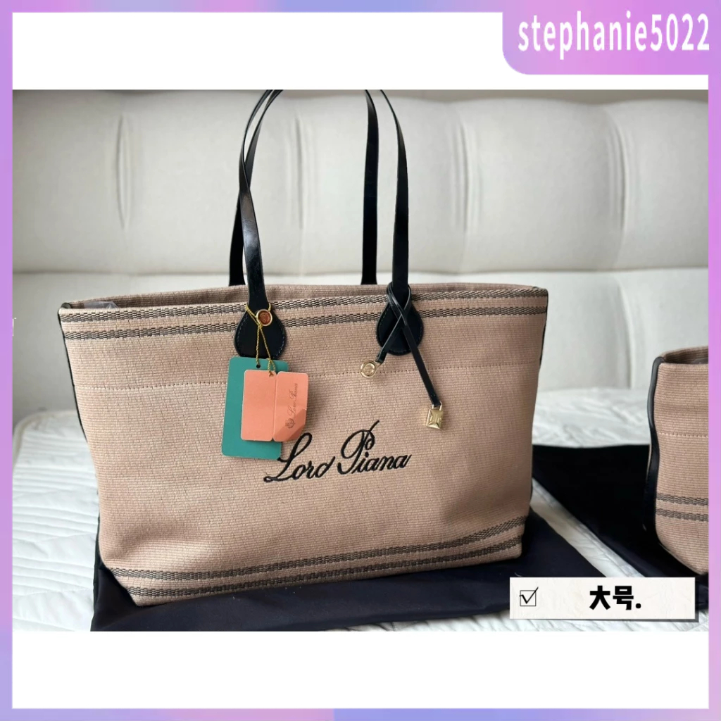 2024 New Loro Piana Canvas Tote Bag LP Loro Piana Women's Bag Handbag Large Capacity