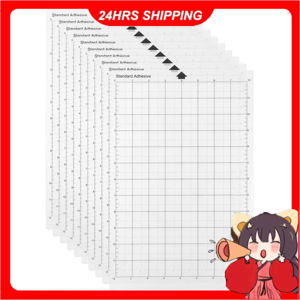 

[In Stock] Replacement Cutting Mat Transparent Adhesive Cricut Mat Mat with Measuring Grid 8 by 12-Inch for Silhouette Cameo Cricut Explore Plotter Machine 10PCS
