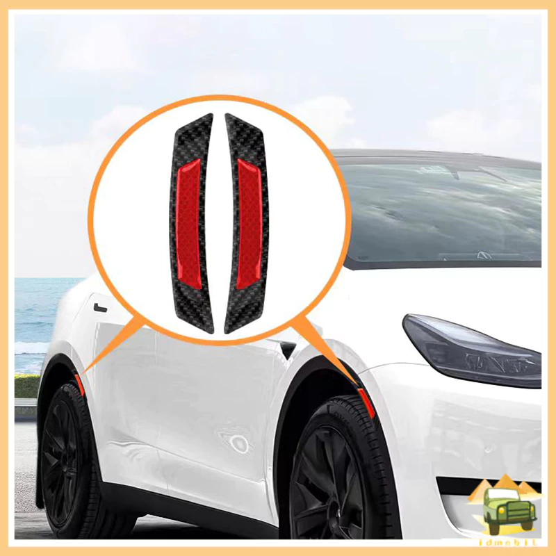 2PCS Stiker reflektor mobil/stiker lampu kaca mobil belakang/Dummy side marker tempel mata kucing be