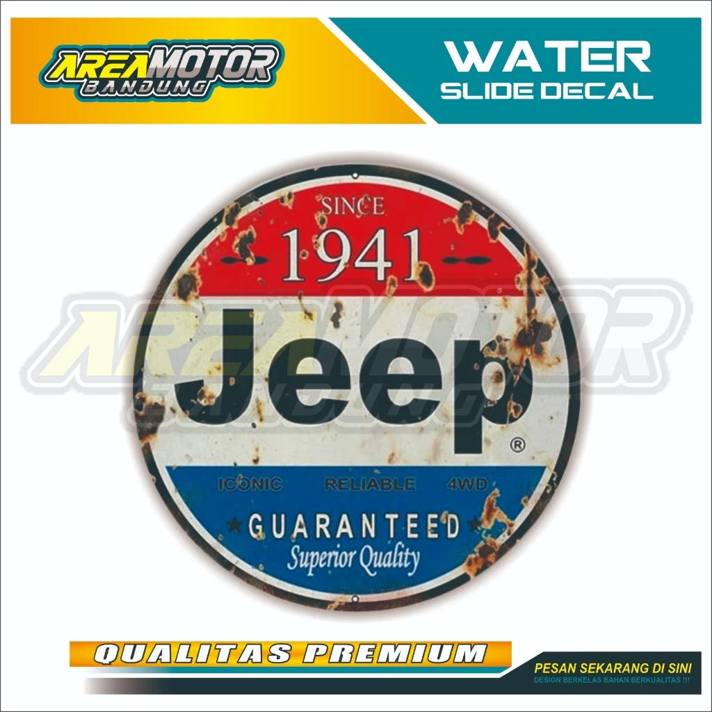 TRANSPARAN WATER SLIDE DECAL JEEP / TRANSPARAN WATER SLIDE DECAL/WATER DECAL DESIGN RACING MOTOR STI