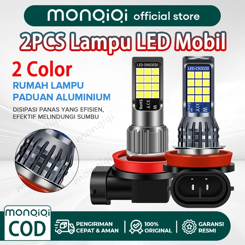 Monqiqi 2PCS Lampu LED Mobil H4 Super Terang Lampu LED Putih H11 Two Color 24SMD untuk Headlight / F