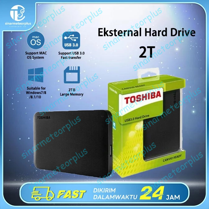 Toshiba Canvio Basic 2TB HD Hardisk Eksternal / HDD External USB 3.0 Portable Hardisk External Hard 